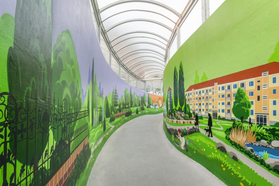 Fassadengestaltung Giebelwandbild Mural