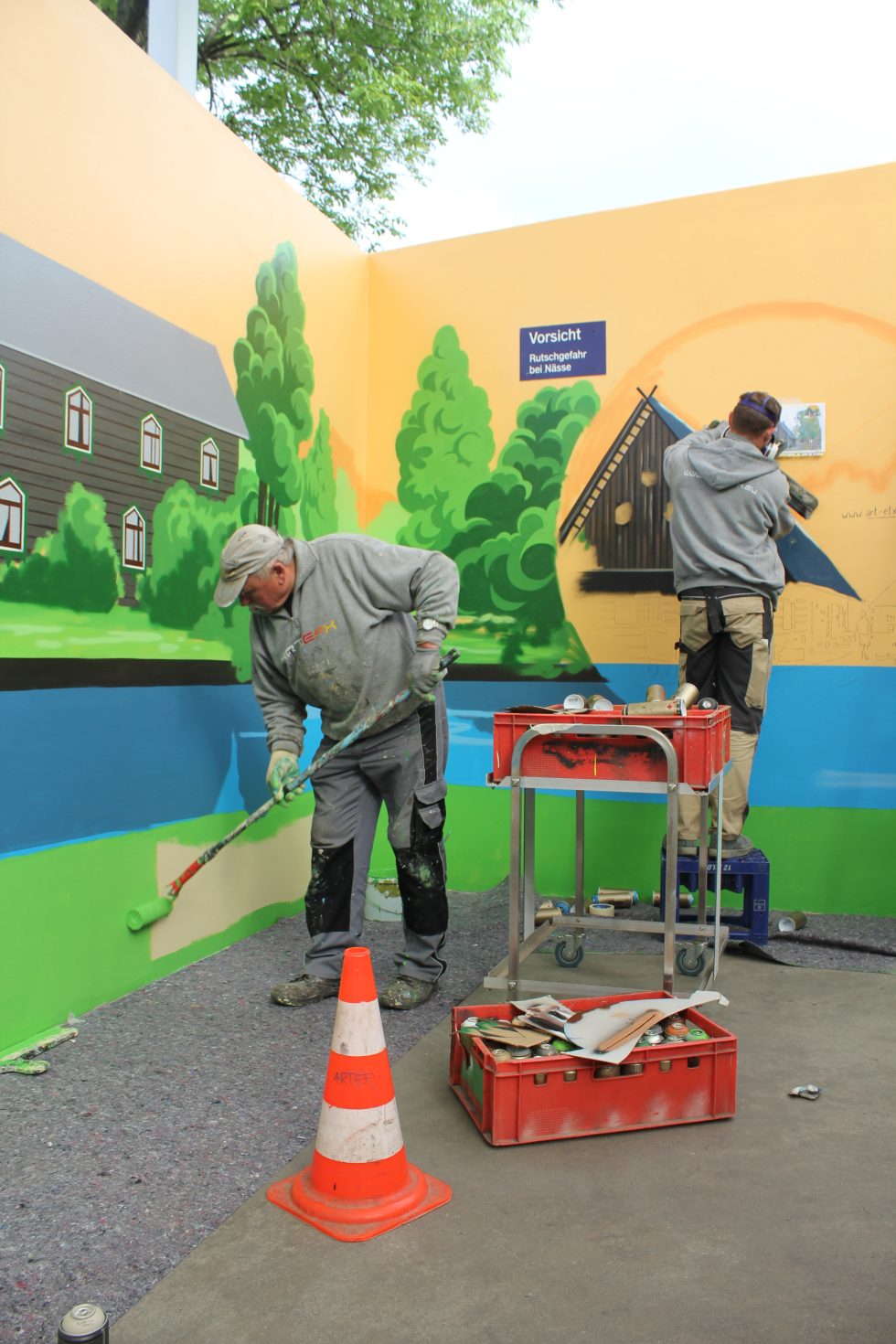 Fassadengestaltung Giebelwandbild Mural