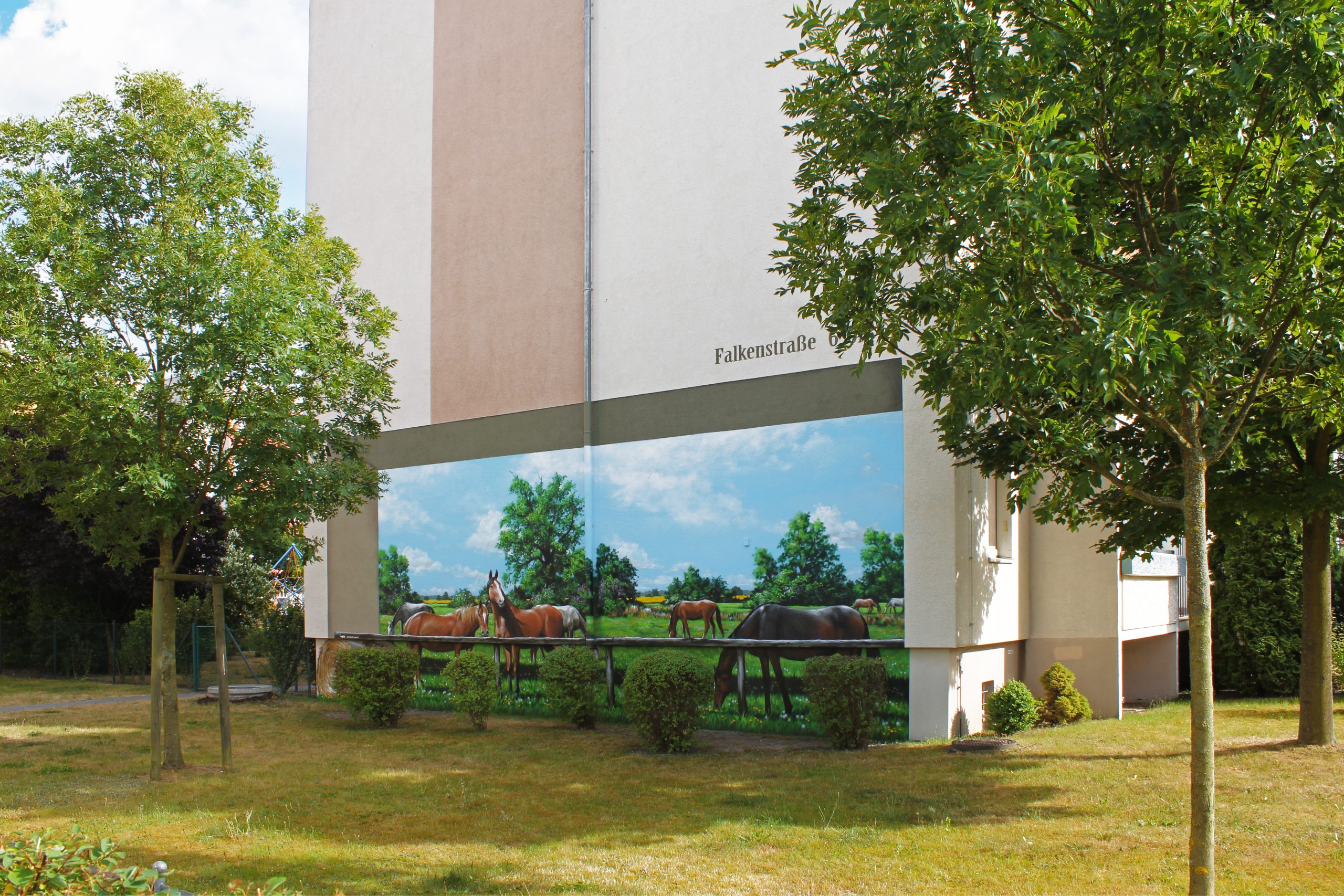 Fassadengestaltung Giebelwandbild Mural