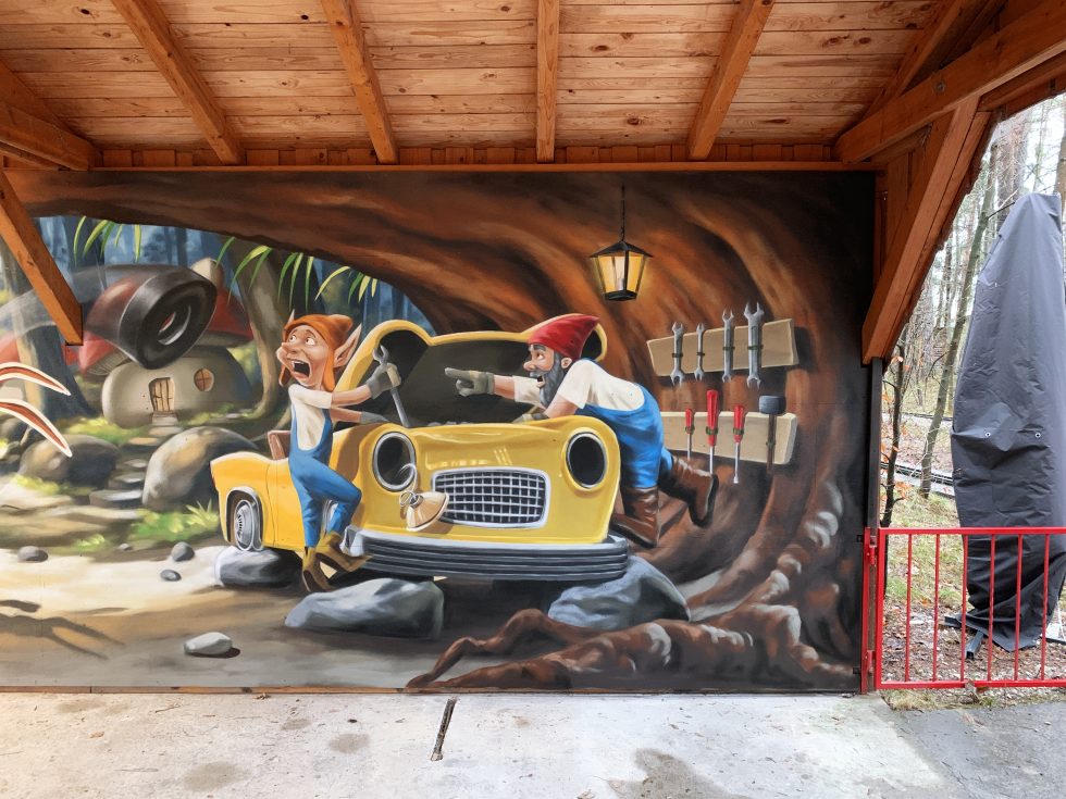 Wandgestaltung Graffitimalerei in Freizeitparks und Erlebniswelten